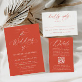 Moderne kalligrafie Verona Sunset bruiloft recepti Informatiekaartje