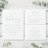 Modern Minimal Dusty Blue Script Wedding Acryl Uitnodigingen (Personaliseer de collectie van deze zelfstandige maker.)