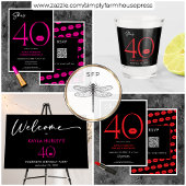 Moderne minimale rode lippen Ze is veertig jaar Kaart