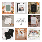 Bruiloft moderne minimale foto dank u salie groen kaart