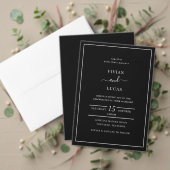 Modern Zwart-wit Formele minimale bruiloft Vierkante Sticker (Personaliseer deze collectie van deze onafhankelijke maker. Test)