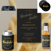 Moderne minimalistische zwart-gouden vrijgezellenf button flesopener