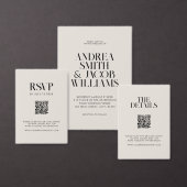 Moderne minimalistische zwart en ivoor chique brui save the date (Personaliseer de collectie van deze zelfstandige maker.)