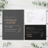 Moderne minimalistische loof houtskool die goed we informatiekaartje (Personaliseer de collectie van deze zelfstandige maker.)