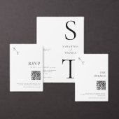 Moderne minimalistische monogram bruiloft vellum uitnodigingen (Personaliseer de collectie van deze zelfstandige maker.)