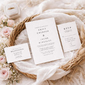 Elegante Minimale Zwarte En Witte Bruiloft Menu