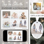 Modern minimalistisch script 6 fotocollage kerst feestdagenkaart