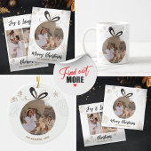 Moderne minimalistische kerstfamilie vier foto's feestdagenkaart