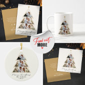 Moderne minimalistische kerstboom fotocollage feestdagenkaart