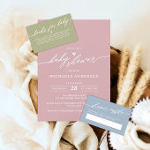 Elegante baby shower handgeschreven script bedankj ronde sticker