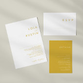 Matig Minimalistisch menu Gold Font - Keuze RSVP-k