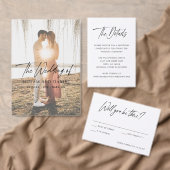 Moderne Minimalistische QR-code Foto Bruiloft Save The Date (Personaliseer de collectie van deze zelfstandige maker.)