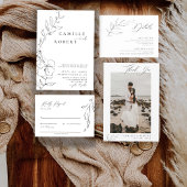 Moderne minimalistische zwart/wit kalligrafie foto save the date