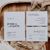 Moderne minimalistische trouwkaart informatiekaartje