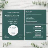 Moderne Minimalistische Donkergroene Save the Date (Personaliseer de collectie van deze zelfstandige maker.)