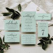 Modern Mint en Black Wedding Monogram Kartonnen Onderzetters