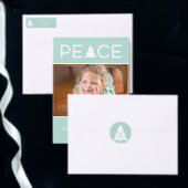 prettige feestdagen modern Mint Green Tree Pattern Feestdagenkaart (Personaliseer de collectie van deze zelfstandige maker.)