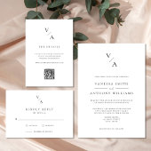 Moderne minimalistische monogram bruiloft servet