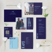 Modern minimalistisch marineverbod save the date