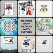 Monster Truck Verjaardag Bash - Smash & Crash Part Spandoek