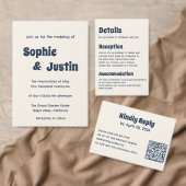 Minimalistische Huwelijks RSVP Kaart met QR Code (Personaliseer de collectie van deze zelfstandige maker.)