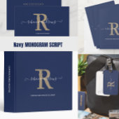 Monogram Elegant Navy Script Initiaal Naam Kurkentrekker