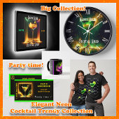 Modern Party Time Neon gepersonaliseerd Servet