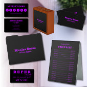 Professionele Eenvoudige Moderne Neon Paarse Zwart Visitekaartje
