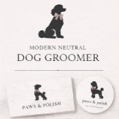 Modern Neutral Dog Groomer Appointment | Editable  Afsprakenkaartje