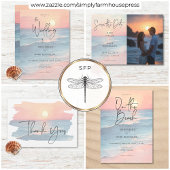 Op het strand Vellum Overlay Light Wedding Vellum Uitnodigingen