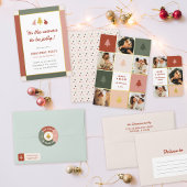 Aangepaste pastel & Gouden Kerstmis 5 Fotocollage Poster