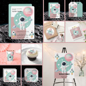 Modern Pastel Space Explorer Baby shower Servet