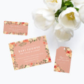 Moderne Perzik Bloemen Baby showers servetten