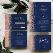 Modern Navy Blue Peach Save Date Magnetic Card