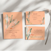 Modern Peach Wedding Save the Date Kaart