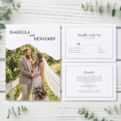 Papieren foto bruiloft menu rekkaart (Personaliseer de collectie van deze zelfstandige maker.)