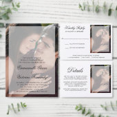 Moderne chic Script maaltijdfoto-bruiloft RSVP Kaartje (Personaliseer de collectie van deze zelfstandige maker.)