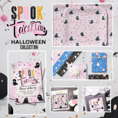 Modern Pink Black Cute Halloween Boo Ghost Tissuepapier