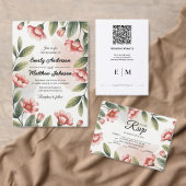 Moderne Roze Bloemen Ontwerper Dank u kaart (Personaliseer de collectie van deze zelfstandige maker.)