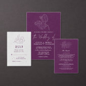 Paarse Damask Botanical Berries Elegant Wedding Bedankdoosjes (Personaliseer de collectie van deze zelfstandige maker.)