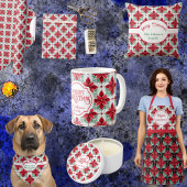 Modern Poinsettia pattern christmas white bg Servet