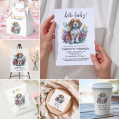 Moderne Terracotta Hondenpuppy Baby Shower Kaart