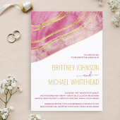 Modern roze roze bruistoezeggende uitnodiging