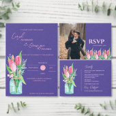 Romantische Paarse Blush Tulp Trouwtafel Nummer Bedankkaart (Personaliseer de collectie van deze zelfstandige maker.)