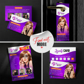 Moderne Paarse Haarstylist Beauty Salon Kapper Klantenkaartje