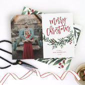 Manuscript kwaadwillige kerstbranche met cadeautje bedankjes labels