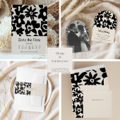 Retro Abstracte Bloemen Huwelijk Kartonnen Onderzetters