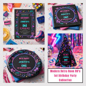 Modern Retro Neon 80’s 1st Birthday Party Spandoek