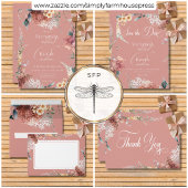 Moderne romantische roze tuin bloemenbruiloft save the date