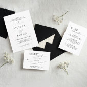 Modern Romantisch Script Zwart Wit Fotobruiloft Kaart